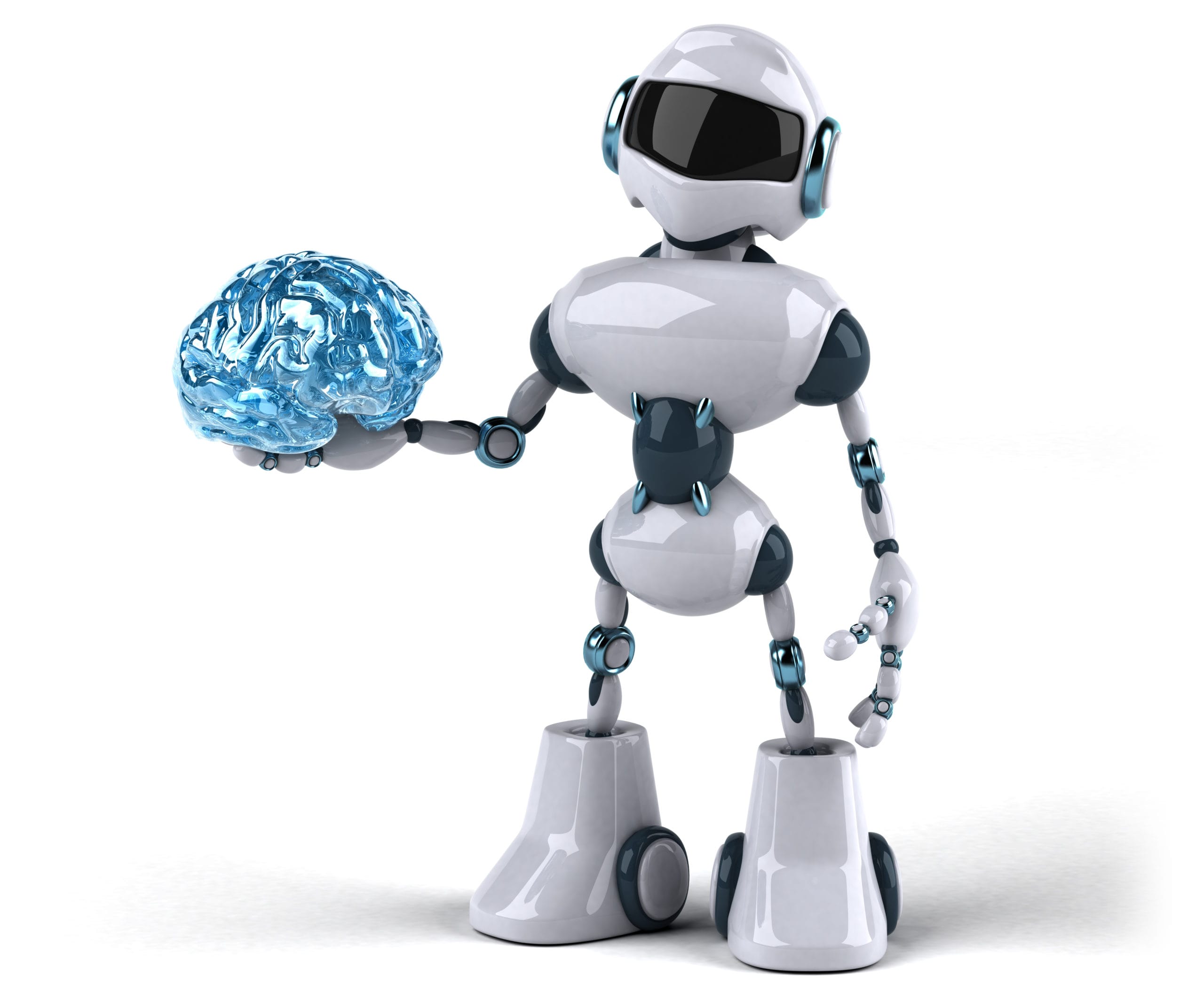 robot holding brain