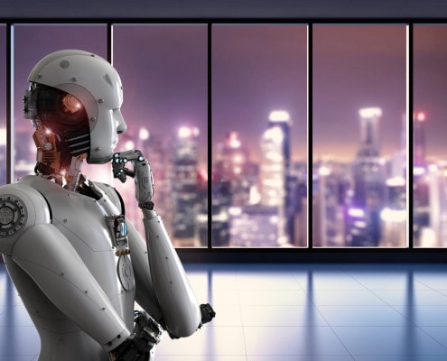 Robot thinking and looking outside scaled - Avasant Research Bytes
