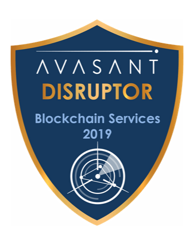 Blockchain disruptor badge 2019 - Blockchain Services 2019 Virtusa RadarView™ Profile