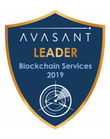 Blockchain leader badge 2019 - Blockchain Services 2019 NTT DATA RadarView™ Profile