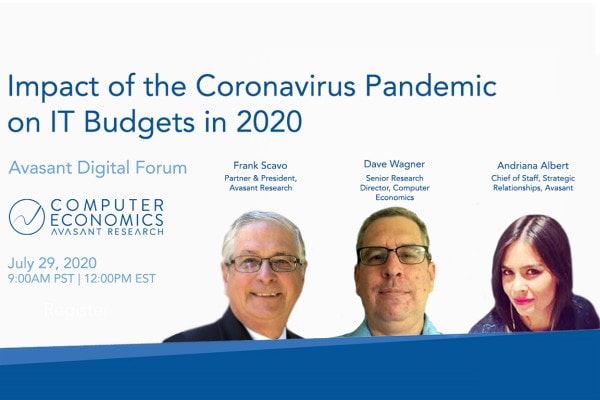 July29 webinar image - Computer Economics: Impact of the Coronavirus Pandemic on IT Budgets in 2020