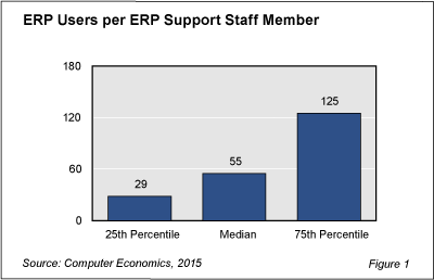 ERP SR fig 1 - ERP Support Staffing Varies by Size of Installation, Vendor