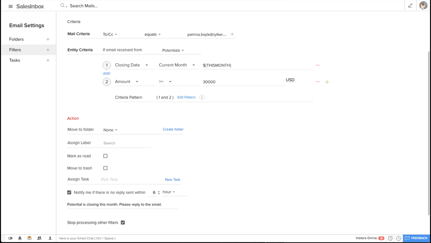 Fig20220SalesInbox20Filters201507 - CRM Players Add Usability, Integration to Email Inbox