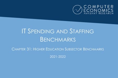 ISSCh31 450x300 - IT Spending and Staffing Benchmarks 2021/2022: Chapter 31: Higher Education Subsector Benchmarks