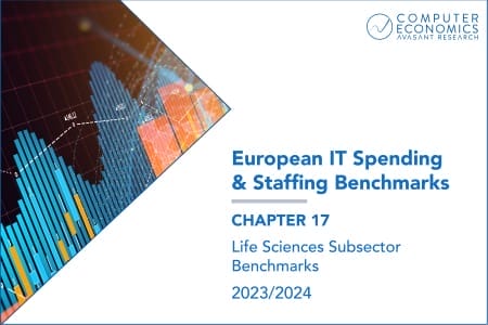 Product image for ISS Euro 19 1 450x300 - European IT Spending and Staffing Benchmarks 2023/2024: Chapter 17: Life Sciences Subsector Benchmarks