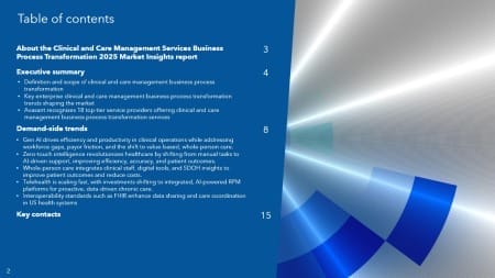TOC 7 450x253 - Clinical and Care Management Business Process Transformation 2025 Market Insights™